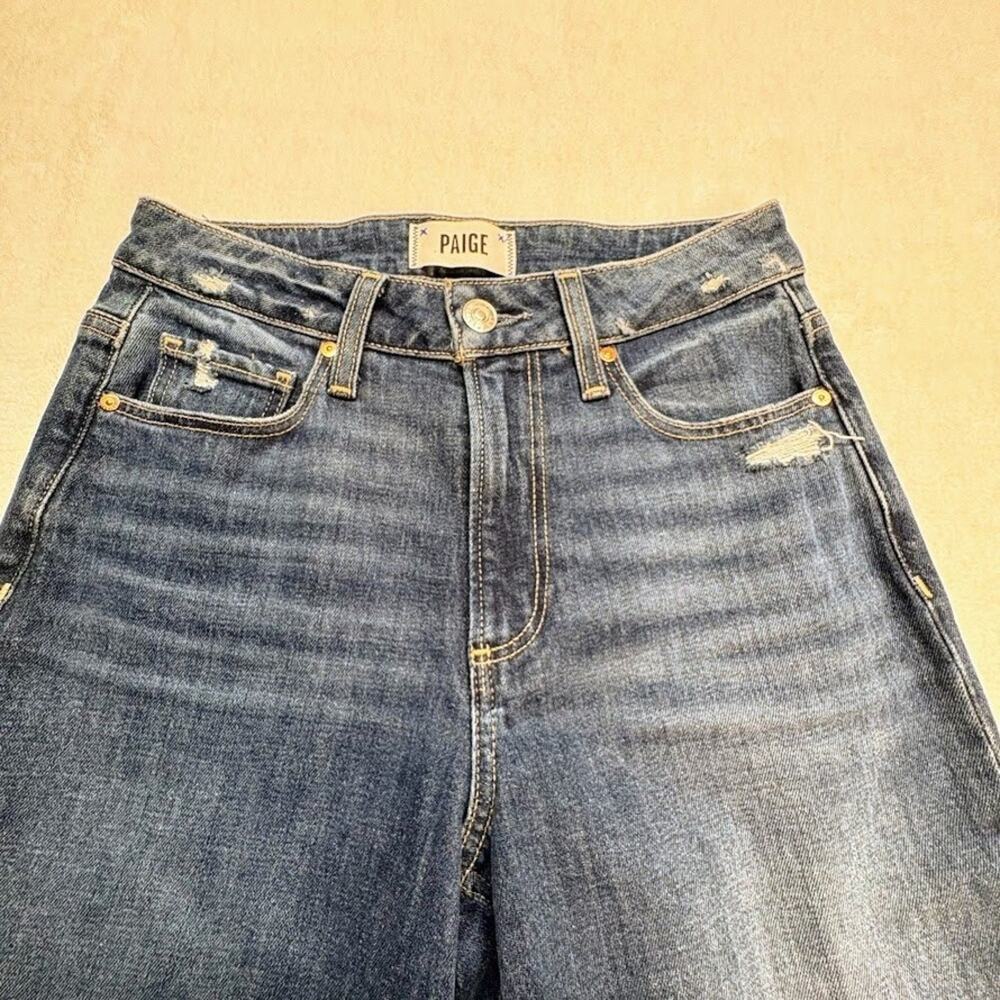 PAIGE Boyfriend Jeans Brigitte High Rise Straight Leg Vintage Wash Denim NWT 24 - Picture 5 of 11